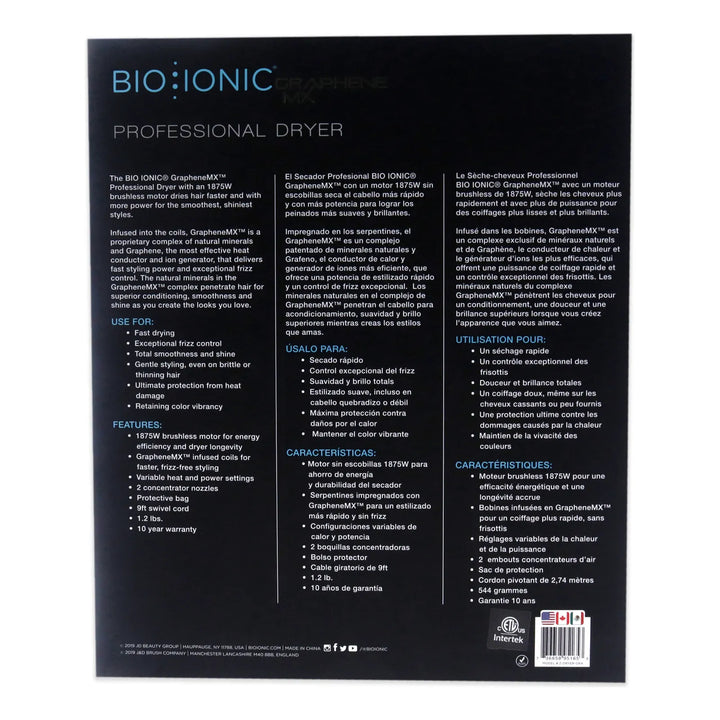 Secador De Pelo Bio Ionic Graphene Mx Professional Para Muje - Imagen 5